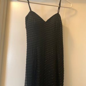 CHACHE Black beaded spaghetti dress size 2